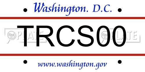 TRCS00 District Of Columbia License Plate