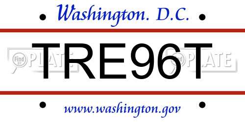 TRE96T District Of Columbia License Plate