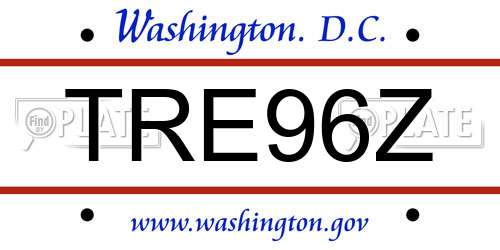 TRE96Z District Of Columbia License Plate