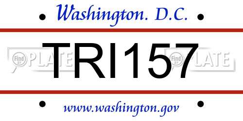 TRI157 District Of Columbia License Plate