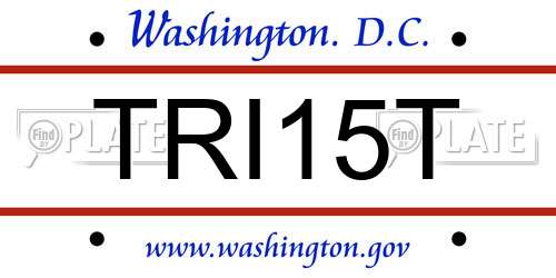TRI15T District Of Columbia License Plate