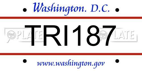 TRI187 District Of Columbia License Plate