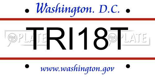 TRI18T District Of Columbia License Plate