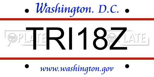 TRI18Z District Of Columbia License Plate