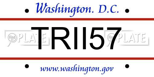 TRII57 District Of Columbia License Plate