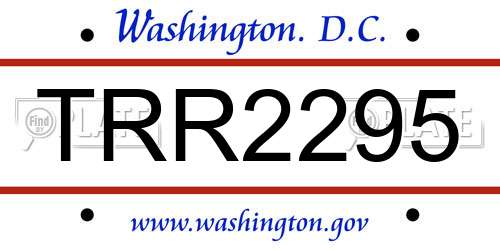 TRR2295 District Of Columbia License Plate