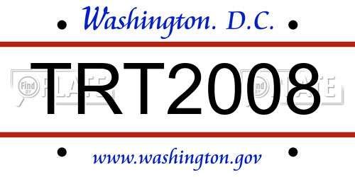 TRT2008 District Of Columbia License Plate