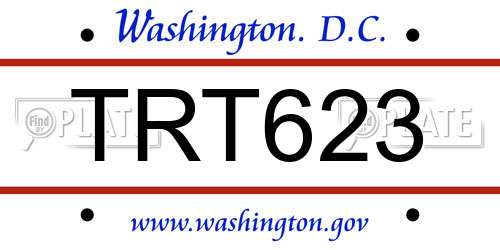 TRT623 District Of Columbia License Plate