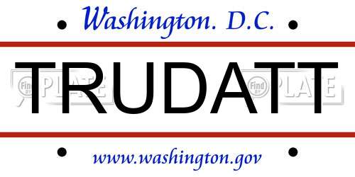 TRUDATT District Of Columbia License Plate
