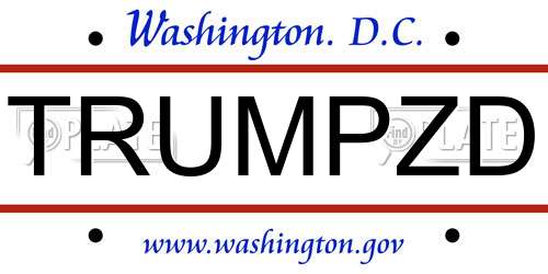 TRUMPZD District Of Columbia License Plate