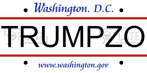TRUMPZO District Of Columbia License Plate