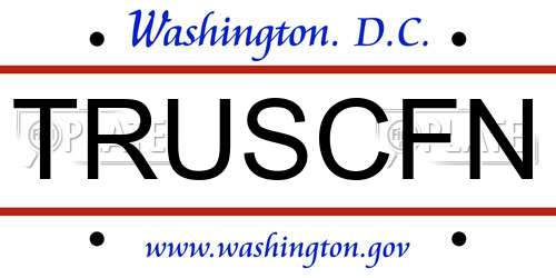 TRUSCFN District Of Columbia License Plate