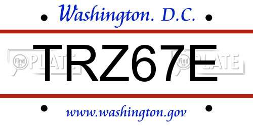 TRZ67E District Of Columbia License Plate