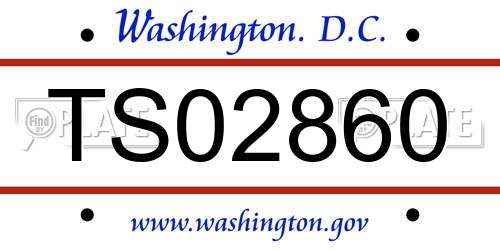 TS02860 District Of Columbia License Plate