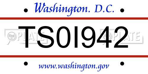 TS0I942 District Of Columbia License Plate