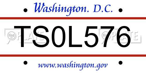 TS0L576 District Of Columbia License Plate