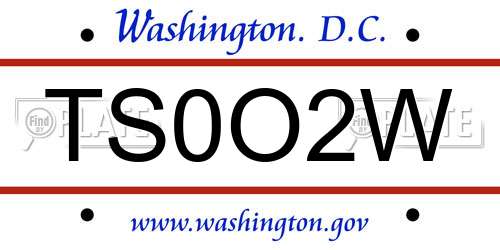 TS0O2W District Of Columbia License Plate