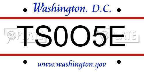 TS0O5E District Of Columbia License Plate