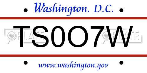 TS0O7W District Of Columbia License Plate