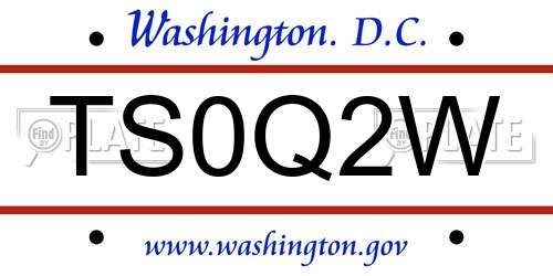 TS0Q2W District Of Columbia License Plate