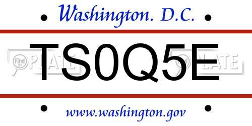 TS0Q5E District Of Columbia License Plate