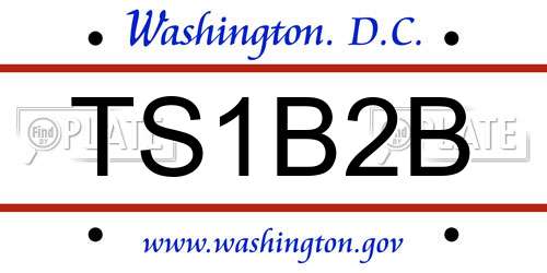 TS1B2B District Of Columbia License Plate