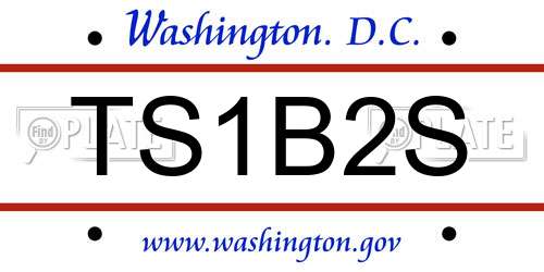 TS1B2S District Of Columbia License Plate