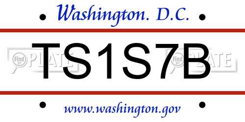 TS1S7B District Of Columbia License Plate
