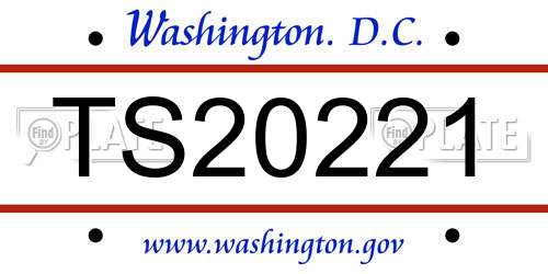 TS20221 District Of Columbia License Plate
