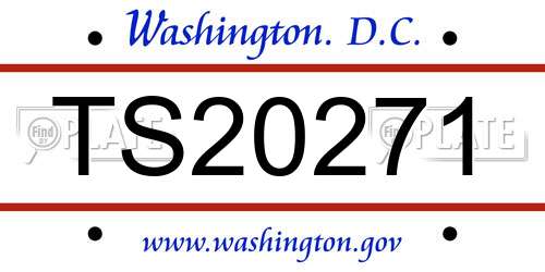 TS20271 District Of Columbia License Plate