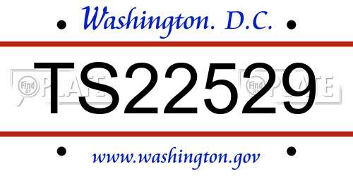 TS22529 District Of Columbia License Plate