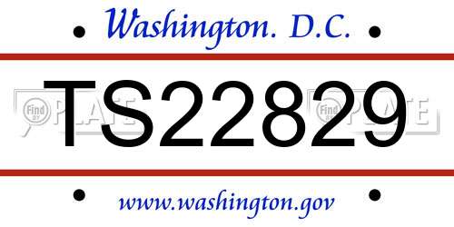 TS22829 District Of Columbia License Plate