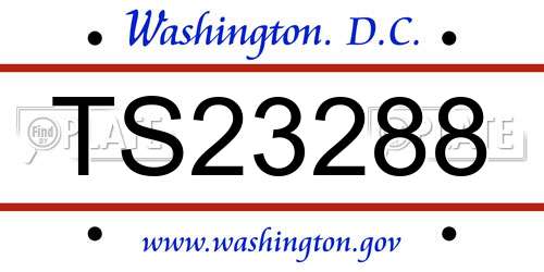 TS23288 District Of Columbia License Plate