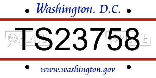 TS23758 District Of Columbia License Plate