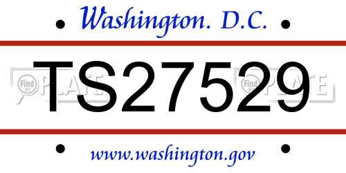 TS27529 District Of Columbia License Plate