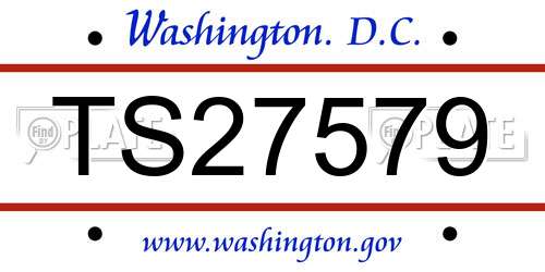 TS27579 District Of Columbia License Plate