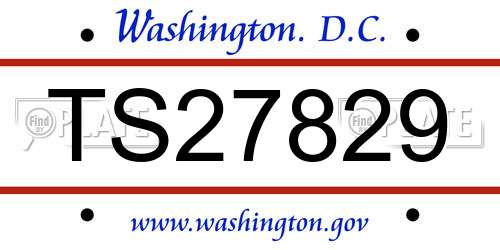 TS27829 District Of Columbia License Plate