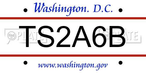 TS2A6B District Of Columbia License Plate