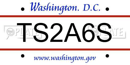 TS2A6S District Of Columbia License Plate