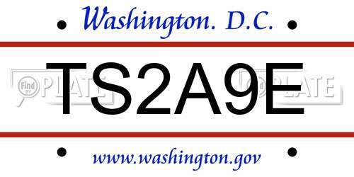 TS2A9E District Of Columbia License Plate