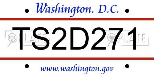 TS2D271 District Of Columbia License Plate