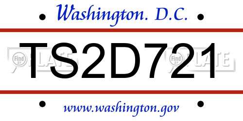 TS2D721 District Of Columbia License Plate