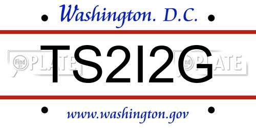TS2I2G District Of Columbia License Plate