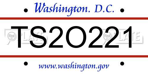 TS2O221 District Of Columbia License Plate