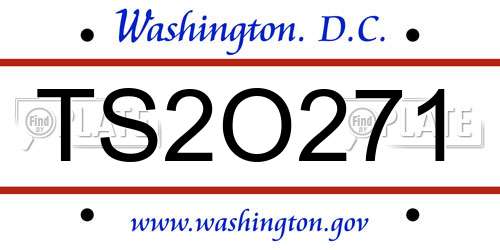 TS2O271 District Of Columbia License Plate