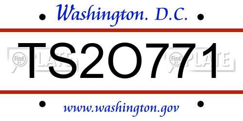 TS2O771 District Of Columbia License Plate