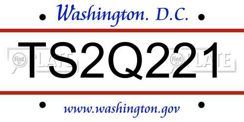 TS2Q221 District Of Columbia License Plate