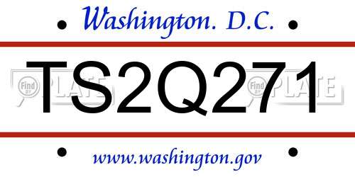 TS2Q271 District Of Columbia License Plate