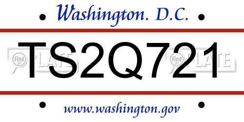 TS2Q721 District Of Columbia License Plate