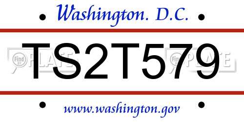 TS2T579 District Of Columbia License Plate